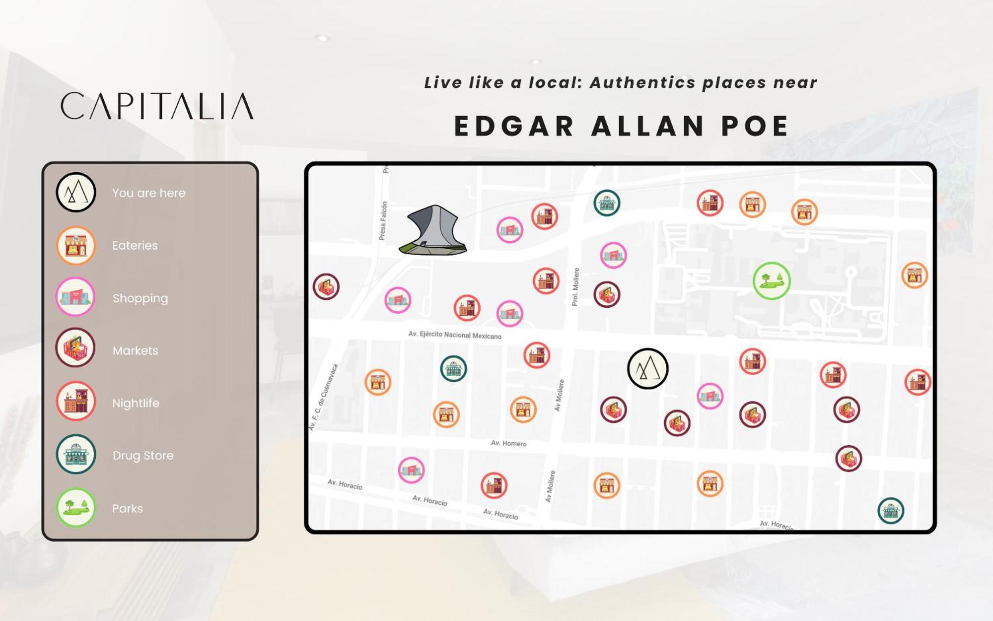 Capitalia - Luxury Apartments - Edgar Allan Poe Mexikóváros Kültér fotó
